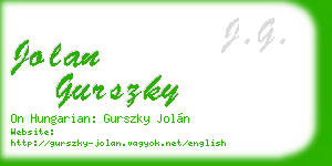 jolan gurszky business card